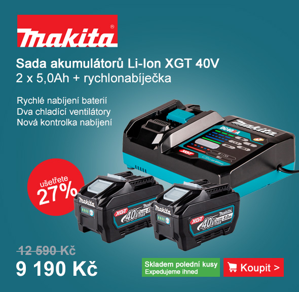 Sada akumulátorů Li-Ion XGT 40V 2x5,0Ah + rychlonabíječka DC40RA