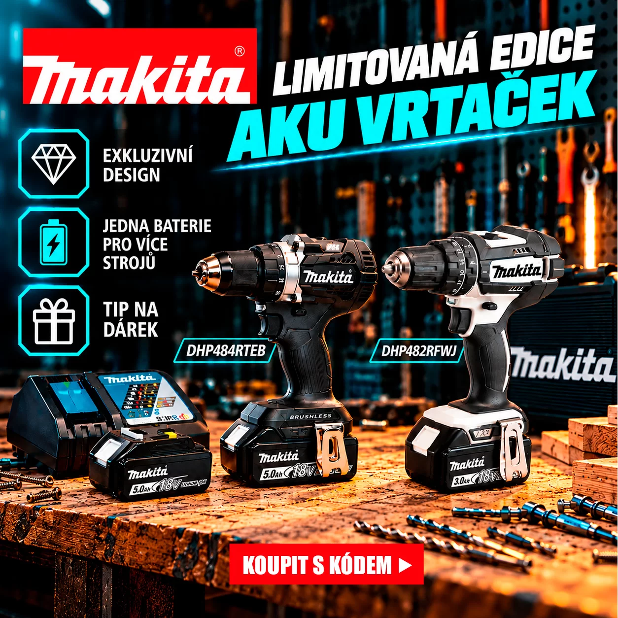 Limitovaná edice aku vrtaček