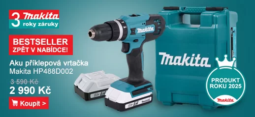 Aku příklepový šroubovák Li-ion 18V/2x1,5Ah G Makita HP488D002
