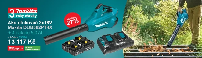 Aku ofukovač 2x18V 4x5,0Ah Makita DUB362PT4X
