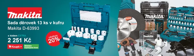 Sada děrovek BiM 13 ks v plastovém kufru Makita D-63993