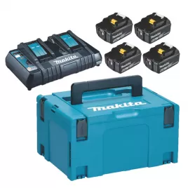 Sada 4 akumulátorů 18V 6,0Ah dvojnabíječka Makita 198091-4 DC18RD + 4x BL1860B