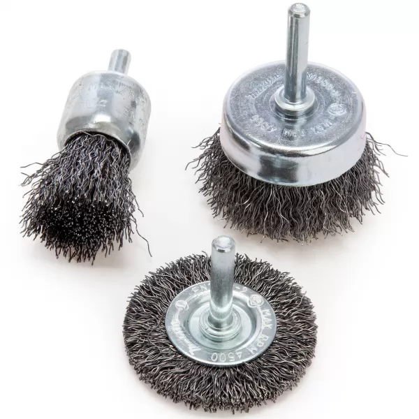 Sada ocelových kartáčů s válcovou stopkou 3 ks v blistru Makita D-66070