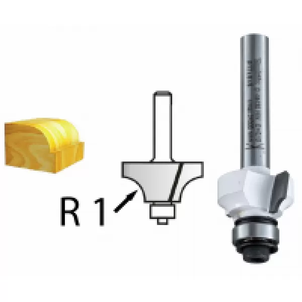 Zaoblovací fréza s ložiskem stopka 12 mm,50,8x25,4x75 mm R 19mm Makita D-48561