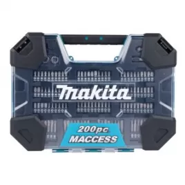 Sada vrtáků a příslušenství 200 ks v plastovém kufru Makita E-22610
