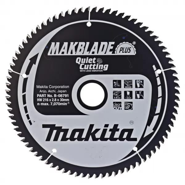 Kotouč pilový dřevo MAKBLADEplus 216x2.8x30mm 80Z Makita B-08791