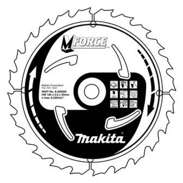 Kotouč pilový dřevo MFORCE 165x2x30mm 10Z Makita B-07892