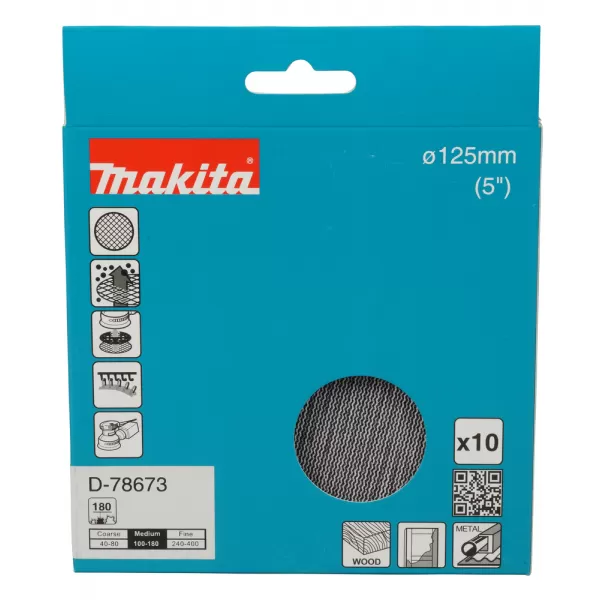Brusný papír 125mm A180 10ks Makita D-78673