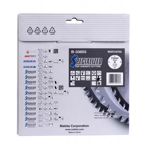 Kotouč pilový lamino SPECIALIZED 216x2.5x30mm 72Z Makita B-33853