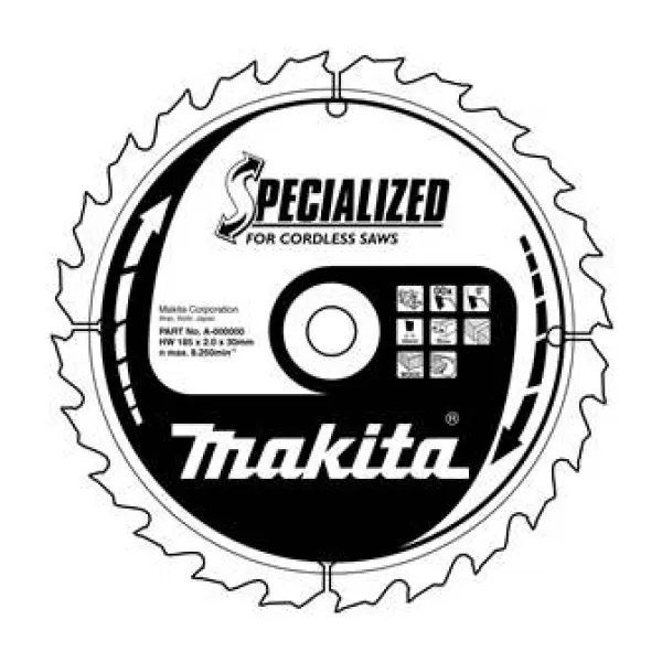 Kotouč pilový dřevo SPECIALIZED 136x1.5x10mm 36Z pro aku pily Makita B-09210