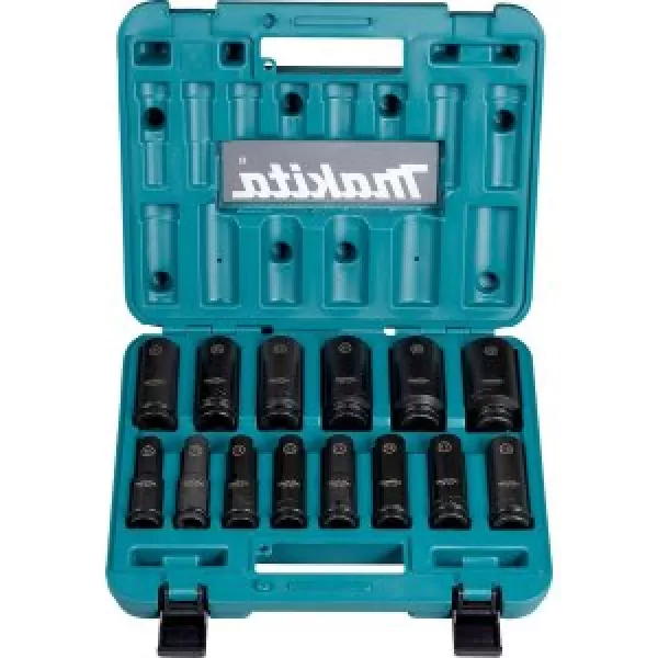 Sada nástrčných klíčů prodloužených čtyřhran 1/2" IMPACT BLACK 14 ks v plastovém kufru Makita E-16586