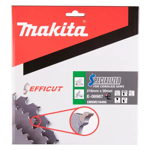 Kotouč pilový dřevo Efficut 216x2x30mm 45Z Makita E-06987