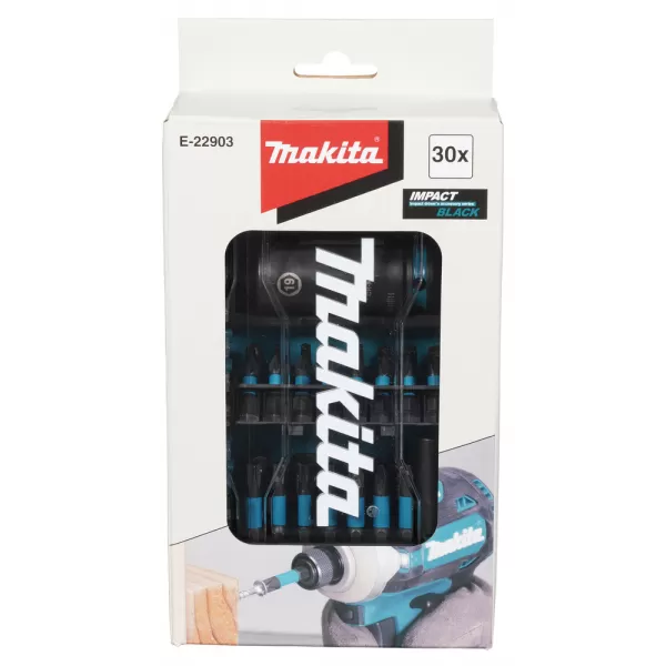 Sada torzních bitů 1/4" IMPACT BLACK 30 ks v plastové krabičce Makita E-22903