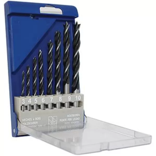 Sada vrtáků s válcovou stopkou do dřeva 8 ks v plastové krabičce Makita P-57663