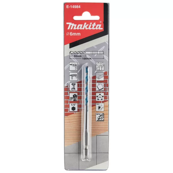 Makita Vrták pro multimateriál TCTstopka šestihran 1/4´´ 6x100mm Makita E-14984