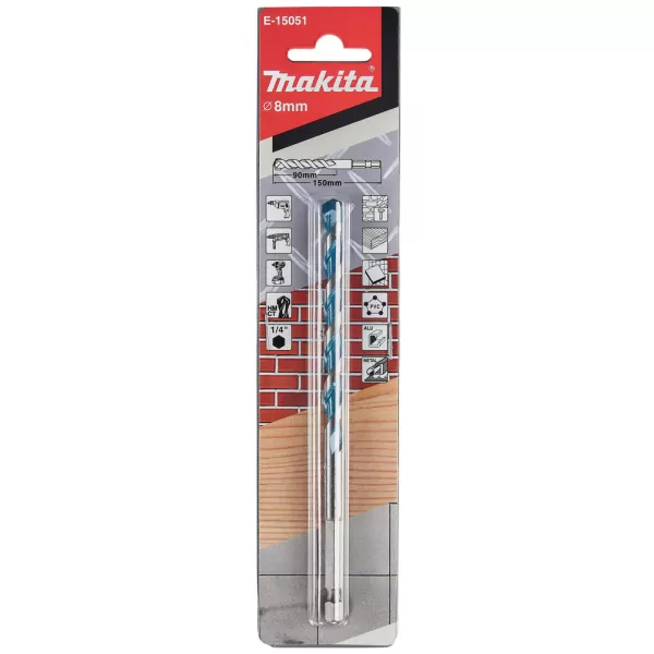 Makita Vrták pro multimateriál TCT stopka šestihran 1/4´´ 8x150mm Makita E-15051