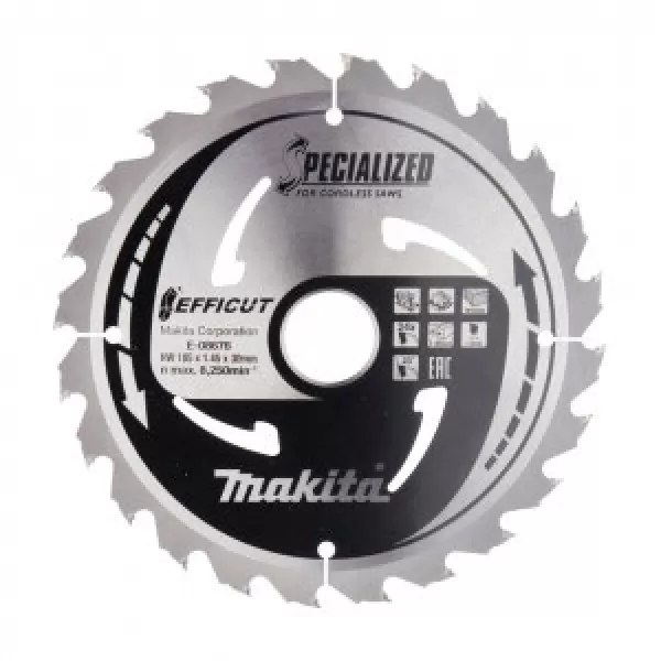 Kotouč pilový dřevo Efficut 185x1.45x30mm 24Z Makita E-08676