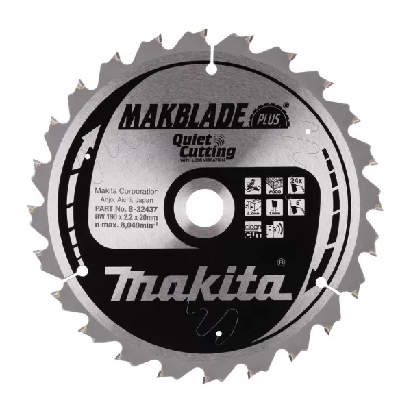Kotouč pilový dřevo MAKBLADEplus 190x2.2x20mm 20Z Makita B-32437