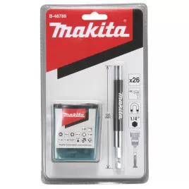 Sada bitů 1/4" 26 ks s nástavcem 120 mm v blistru Makita B-48789