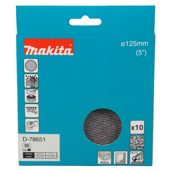 Brusný papír 125mm A80 10ks Makita D-78651