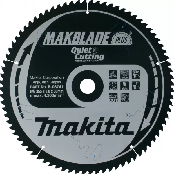 Kotouč pilový dřevo MAKBLADEplus 355x3x30mm 80Z Makita B-08741