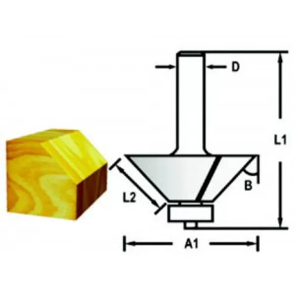 Fazetová/hranová fréza s ložiskem stopka 6 mm,25,4x11x51 mm Makita D-48658
