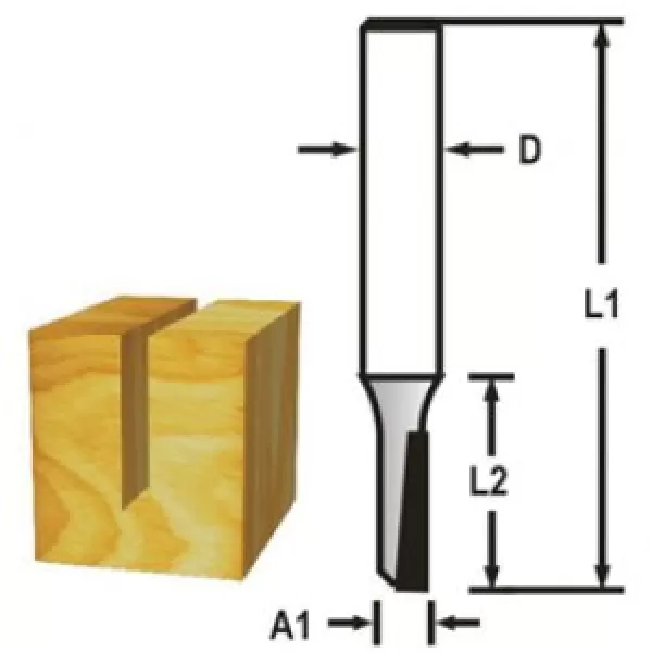 Drážkovací fréza 1 břit stopka 8 mm, 4x13x51 mm Makita D-47385