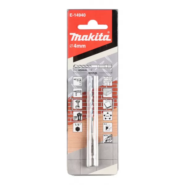 Makita Vrták pro multimateriál TCT stopka šestihran 1/4´´ 4x90mm Makita E-14940