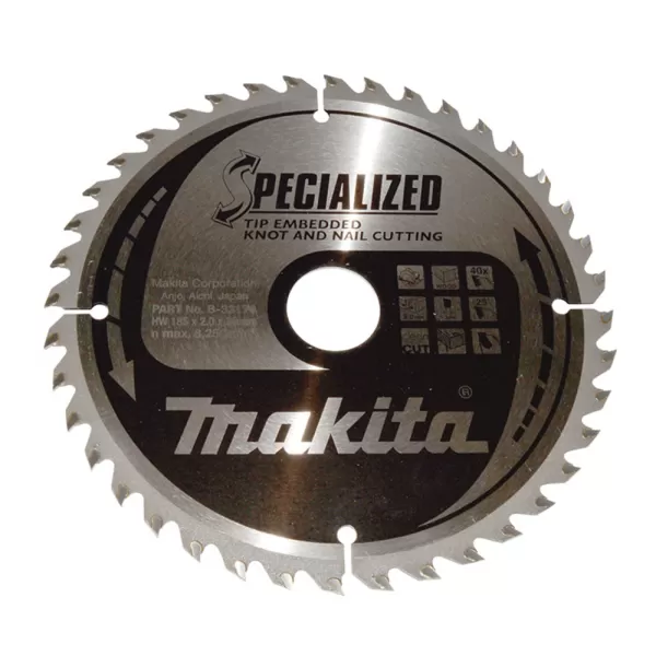 Kotouč pilový dřevo SPECIALIZED se zapuštěnými zuby 185x2x30mm 40Z Makita B-33174