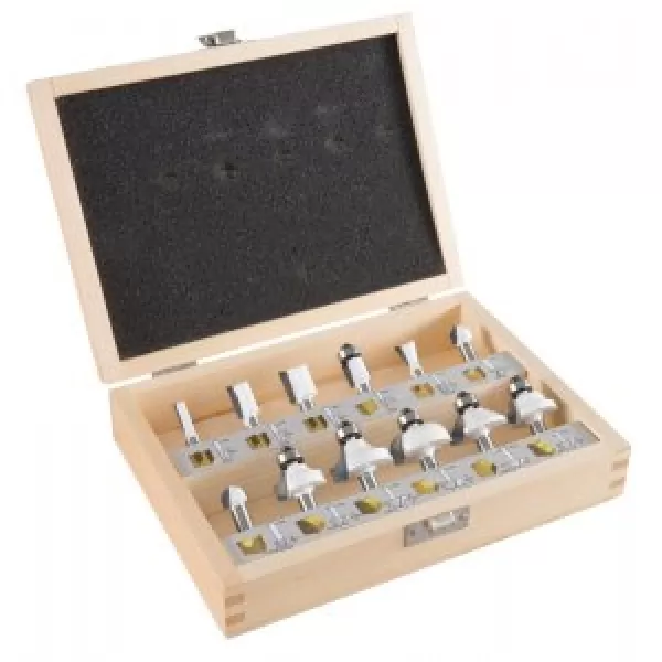 Sada fréz 6 mm 12 ks v dřevěné krabičce Makita D-57065