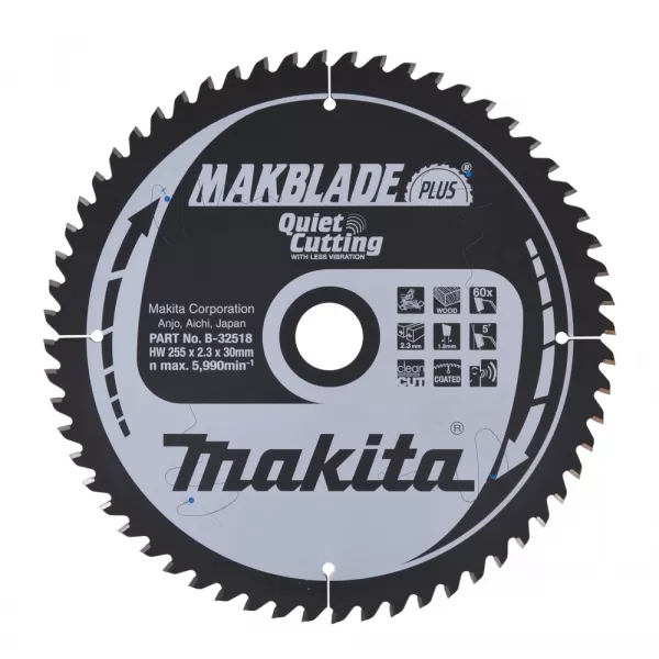 Kotouč pilový dřevo MAKBLADEplus 255x2.3x30mm 60Z Makita B-32518