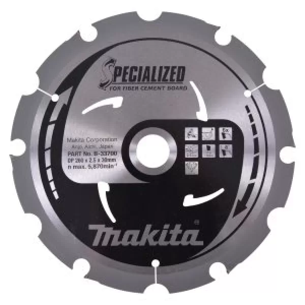 Kotouč pilový PCD na vláknocementové desky 260x30mm 6Z Makita B-33700