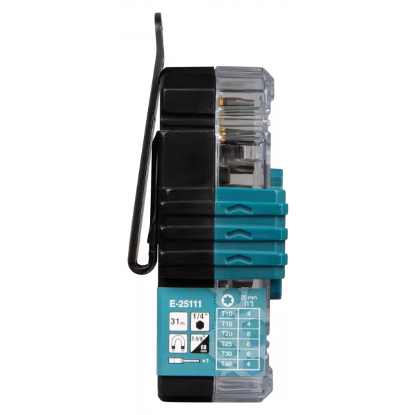 Sada bitů Impact Premier (C-form) T10-T40, s držákem bitů, 31 ks Makita E-25111