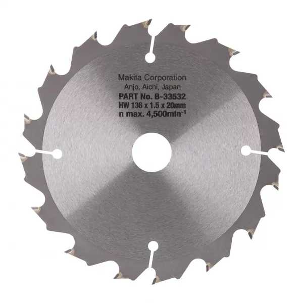 Kotouč pilový dřevo SPECIALIZED 136x1.5x20mm 16Z pro aku pily Makita B-33532