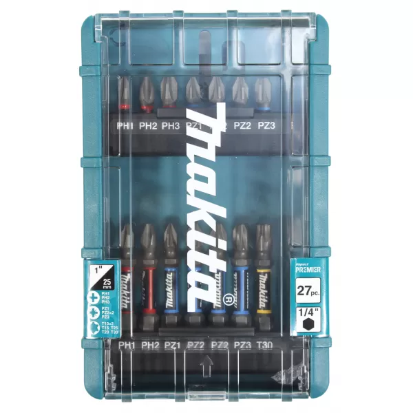 Sada bitů 1/4" Impact Premier, 27 ks v plastovém obalu Makita E-26820