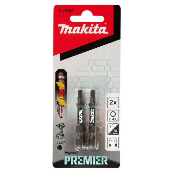 Torzní bit řady Impact Premier (E-form) H4x50mm 2 ks Makita E-26783