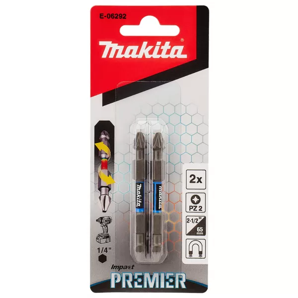 Torzní bit oboustranný řady Impact Premier, PZ2-65mm,2ks Makita E-06292