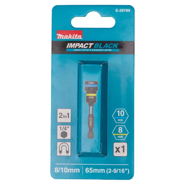 Klíč nástrčný 2v1 s držákem šestihran 65mm, IMPACT BLACK 8-10mm Makita E-29789