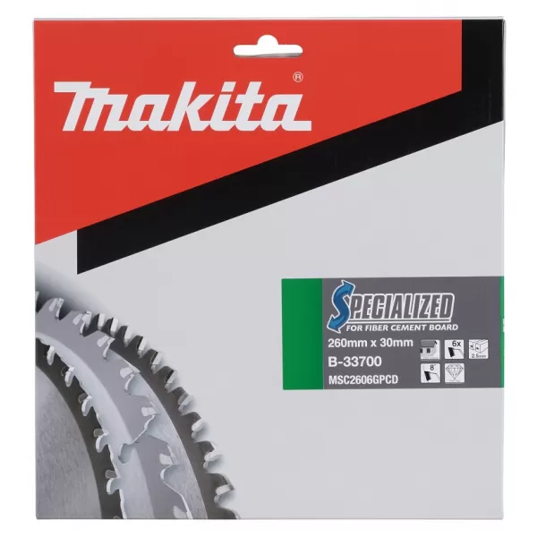 Kotouč pilový PCD na vláknocementové desky 260x30mm 6Z Makita B-33700