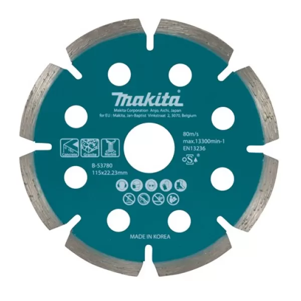 Kotouč řezný diamantový 115x1,6x22,23mm pro aku úhlové brusky Makita B-53780