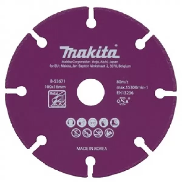 Kotouč řezný diamantový ocel 100x1,3x16mm Makita B-53671