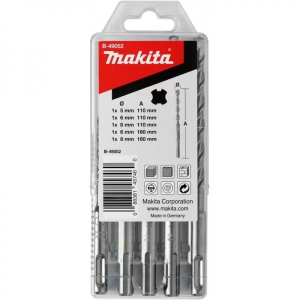 Sada vrtáků SDS-Plus V-Plus 5 ks v plastové krabičce Makita B-49052
