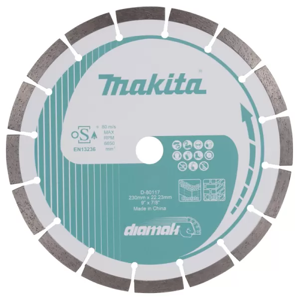 Kotouč řezný diamantový segmentový 230x22.23mm Makita D-80117