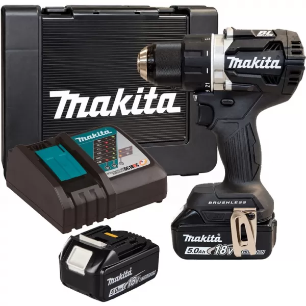 Aku bezuhlíkový šroubovák Li-ion LXT 18V/2x5,0 Ah, kufr Makita DDF484RTEB