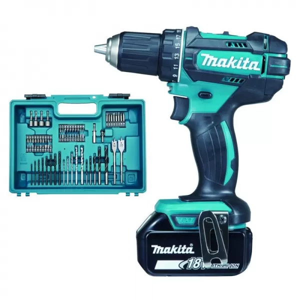 Aku vrtací šroubovák s příslušenstvím Li-ion 2x18V/3,0Ah Makita DDF482RFX1