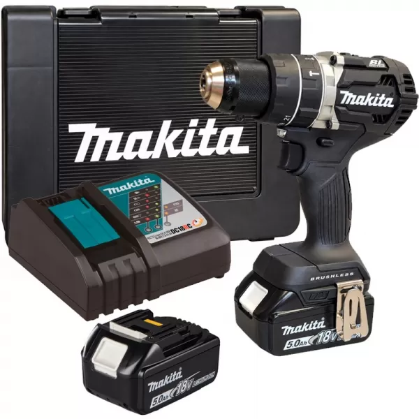 Aku bezuhlíkový příklepový šroubovák Li-ion LXT 18V/5,0 Ah, kufr Makita DHP484RTEB