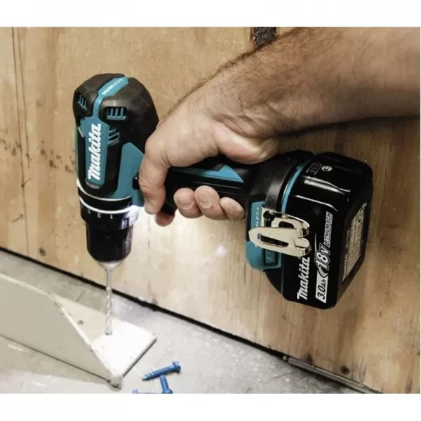 Aku bezuhlíkový příklepový šroubovák 18V Makita DHP485Z - set baterie 5,0Ah + sada bitů E-00022