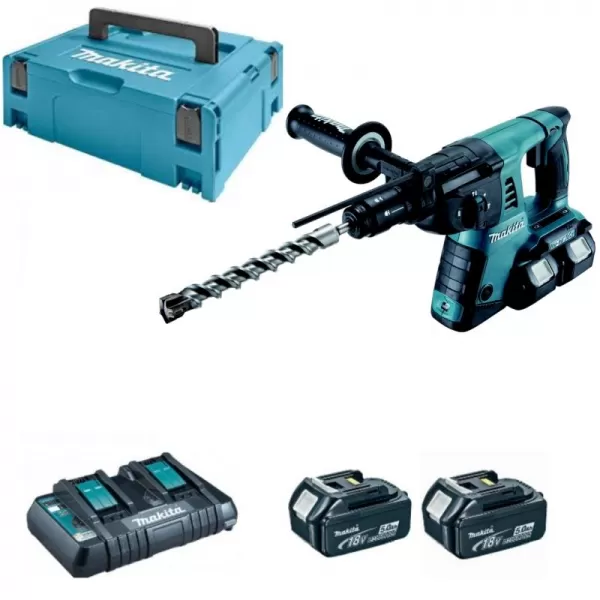 Aku kladivo Li-ion 2x18V/5,0Ah systainer SDS-Plus Makita DHR263PT2J