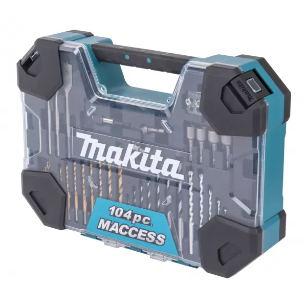 Sada vrtáků a příslušenství 104 ks v plastovém kufru Makita E-22604