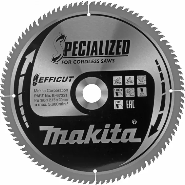 Kotouč pilový dřevo Efficut 305x2,15x30mm 100Z Makita B-67321